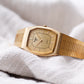 1983 Pulsar Quartz Straight Grain Golden Dial Men's Wrist Watch