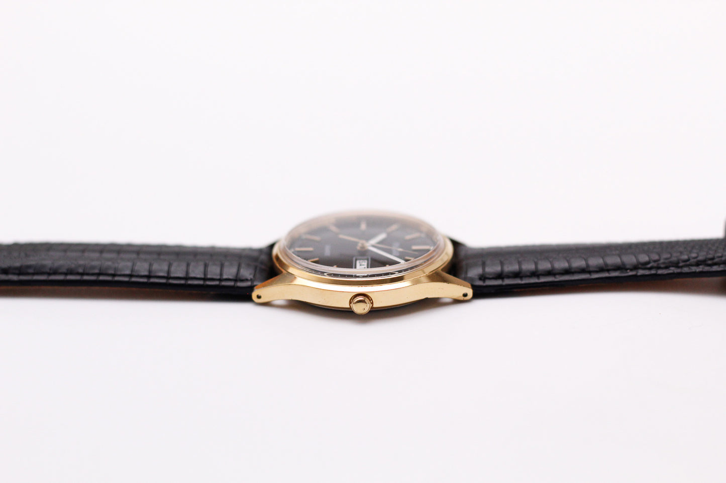 1994 Pulsar Quartz Inky Black Dial Men's Wrist-Watch W/Box & Papers