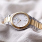 2001 Seiko SQ Quartz Pinstripe White Dial Two Tone Case Wrist-Watch