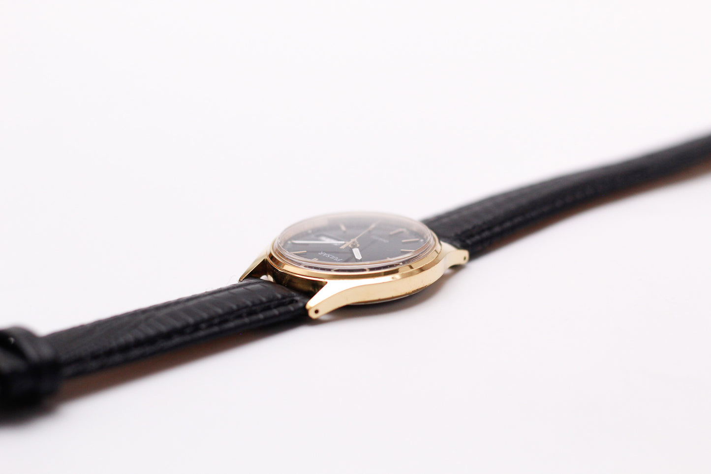1994 Pulsar Quartz Inky Black Dial Men's Wrist-Watch W/Box & Papers