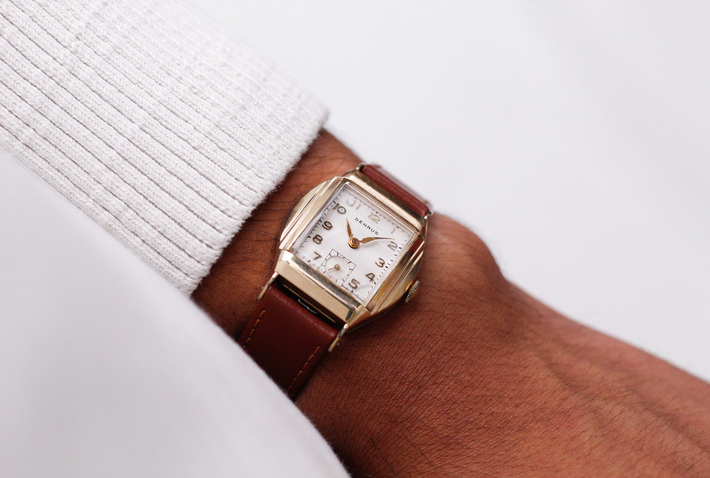 1950s Benrus Mechanical Faceted Crystal Men's Wrist-Watch W/Box