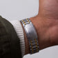 1998 Seiko Two Tone Quartz Sunburst Gray Dial Men's Wrist-Watch