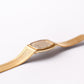 1983 Pulsar Quartz Straight Grain Golden Dial Men's Wrist Watch
