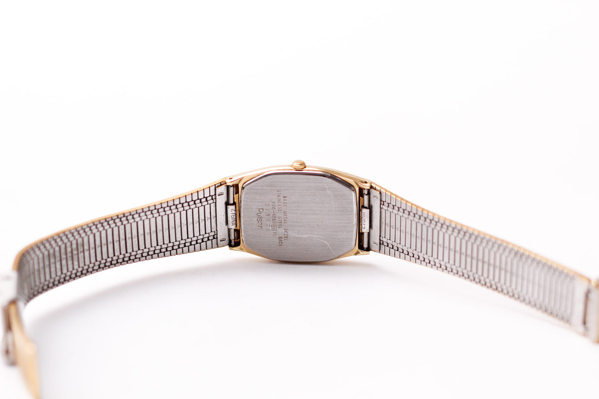 1983 Pulsar Quartz Straight Grain Golden Dial Men's Wrist Watch