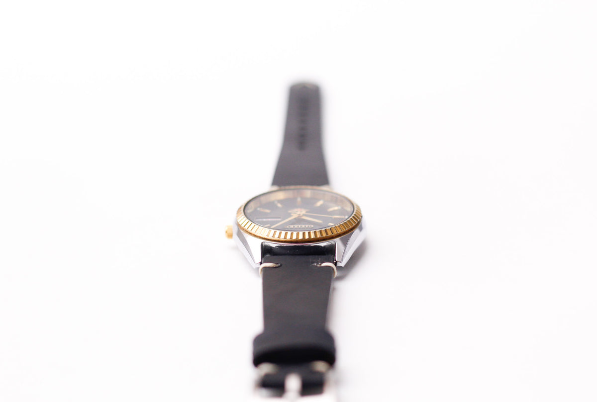 1989 Citizen Automatic Stark Black Dial Two Tone Case Men's Wrist-Watch