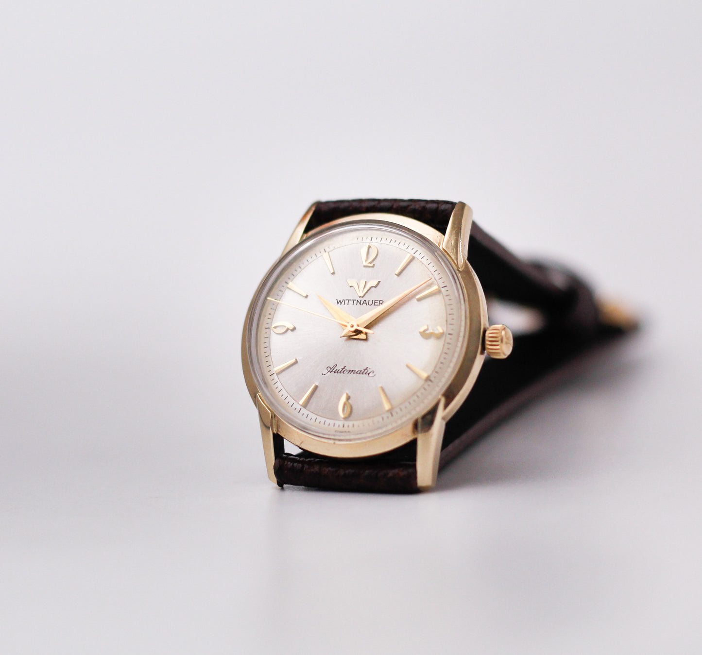 [Serviced] 1960s Longines-Wittnauer Automatic Champagne Sunburst Dial Men's Wrist-Watch