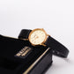 1980s Bulova Quartz Golden Dial Ladies' Wrist-Watch W/Box