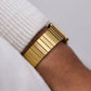 [New Old Stock] 1986 Seiko SX Tank Straight Grain Golden Dial Men's Wrist-Watch Full-Set