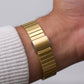 [New Old Stock] 1986 Seiko SX Tank Straight Grain Golden Dial Men's Wrist-Watch Full-Set
