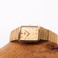 1985 Pulsar Quartz Straight Grain Golden Dial Men's Wrist-Watch