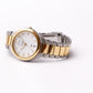 2001 Seiko SQ Quartz Pinstripe White Dial Two Tone Case Wrist-Watch