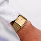 1985 Pulsar Quartz Straight Grain Golden Dial Men's Wrist-Watch