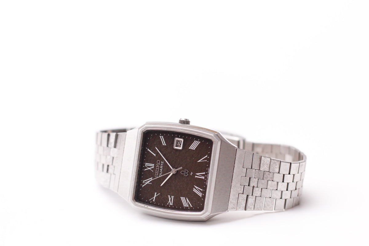 1976 Seiko Quartz Frosted Chocolate Dial Men's Wrist-Watch