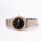 [Near Mint] 2000s Pulsar Quartz Inky Black Dial Two Tone Men's Wrist Watch