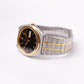 [Near Mint] 2000s Pulsar Quartz Inky Black Dial Two Tone Men's Wrist Watch