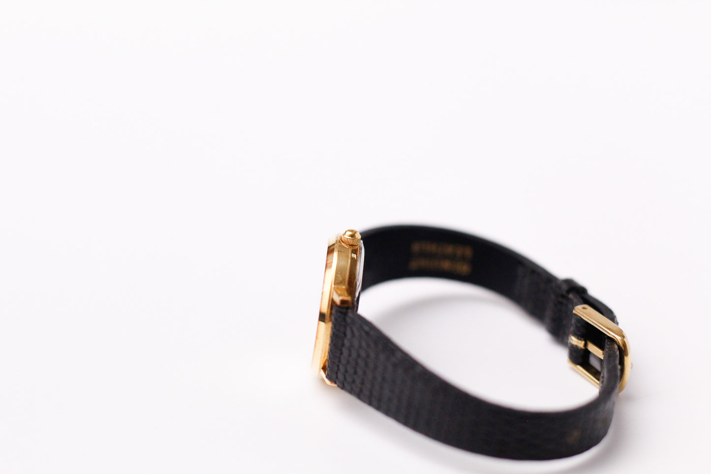 1980s Bulova Quartz Golden Dial Ladies' Wrist-Watch W/Box