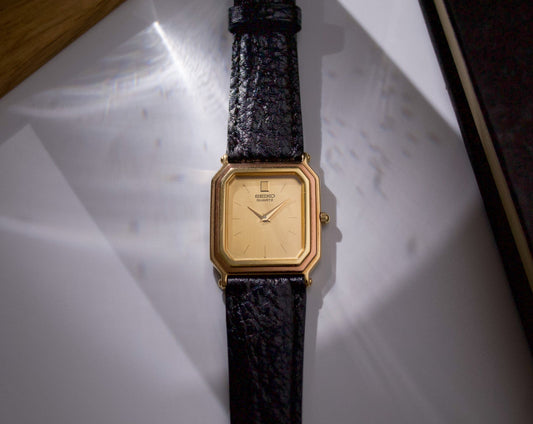 1985 Seiko 'Tank' Gold Toned Men's Wrist-Watch