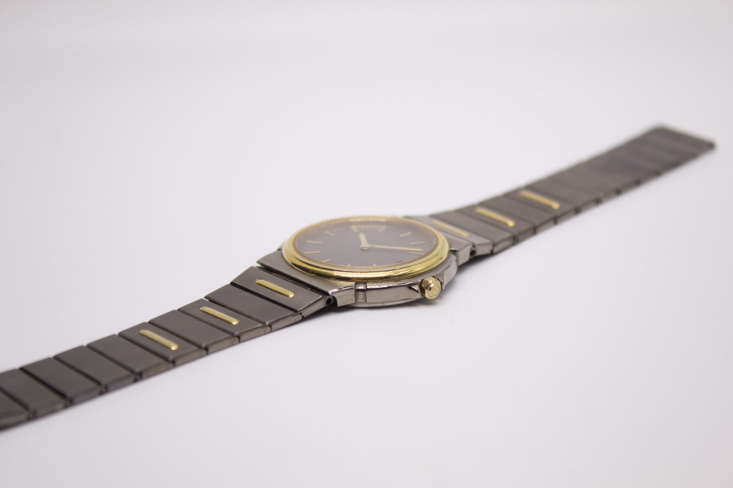 1984 Seiko Quartz Two Tone Deep Gray Dial Men's Wrist-Watch