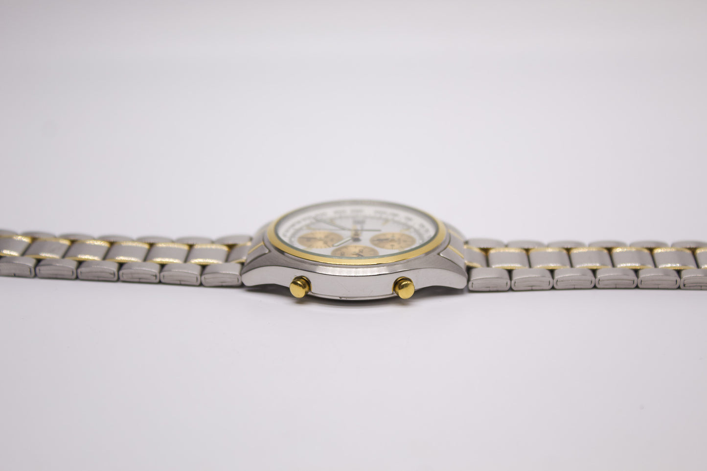 [Near Mint] 1997 Seiko Quartz Alarm-Chronograph Two Tone Men's Wrist-Watch
