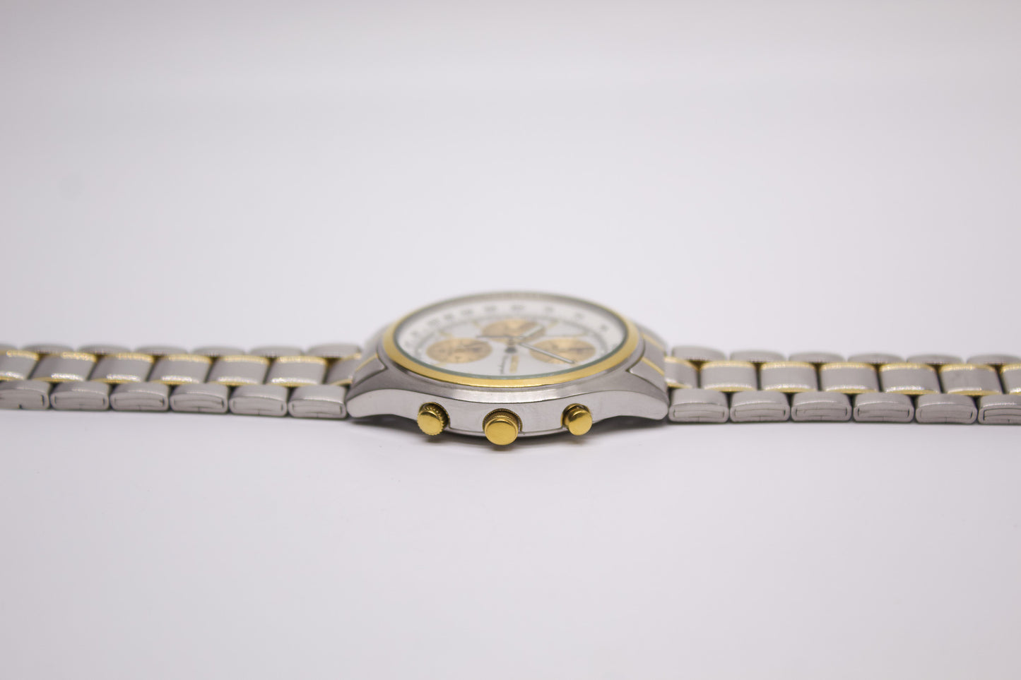 [Near Mint] 1997 Seiko Quartz Alarm-Chronograph Two Tone Men's Wrist-Watch