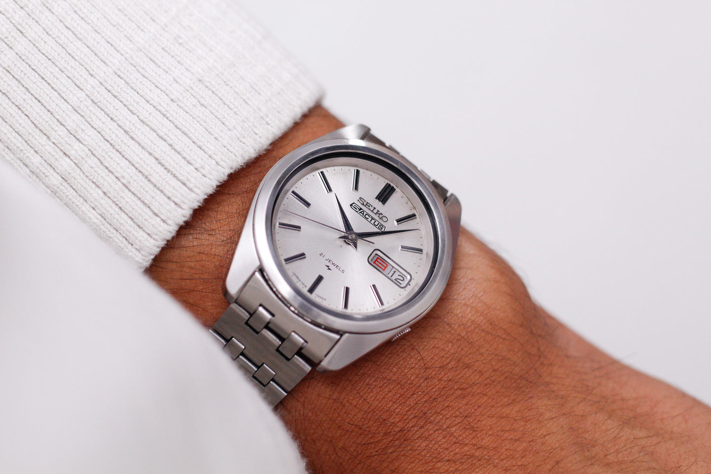 [Serviced] 1970 Seiko 5 Actus Automatic Gray Sunburst Dial Men's Wrist-Watch
