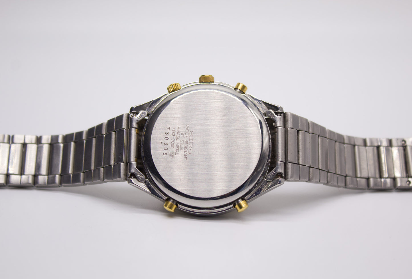 [Near Mint] 1997 Seiko Quartz Alarm-Chronograph Two Tone Men's Wrist-Watch