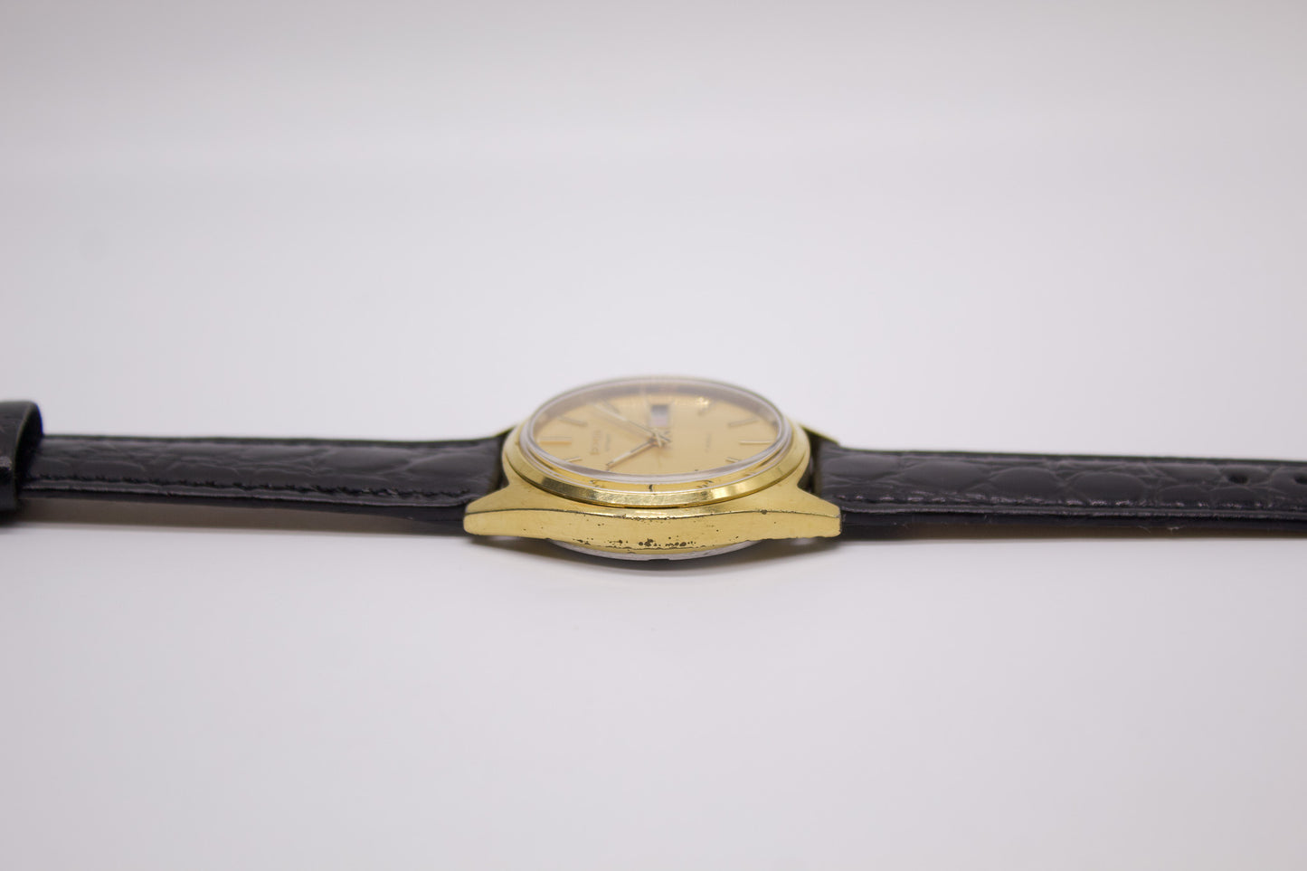 [Serviced] 1974 Seiko Automatic Gold Straight Grain Dial Men's Wrist-Watch