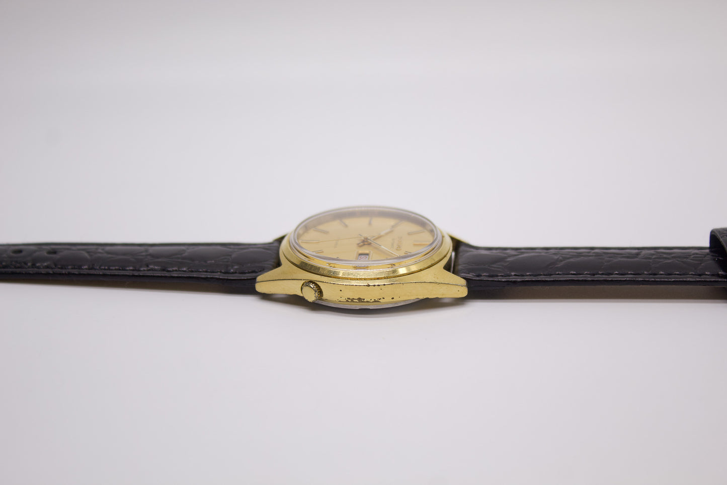 [Serviced] 1974 Seiko Automatic Gold Straight Grain Dial Men's Wrist-Watch