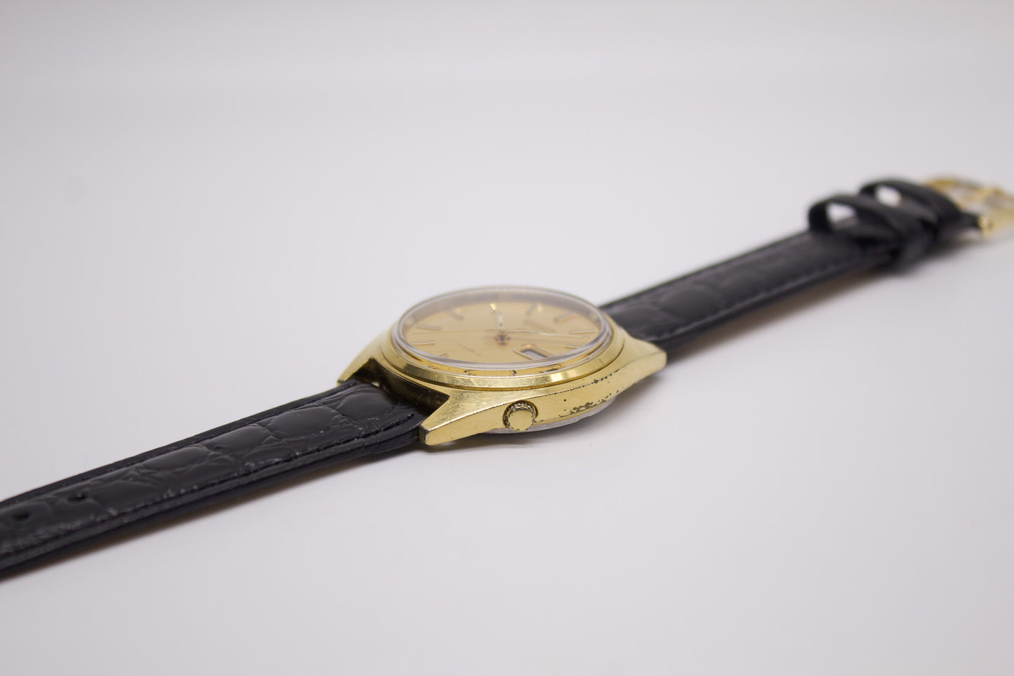 [Serviced] 1974 Seiko Automatic Gold Straight Grain Dial Men's Wrist-Watch