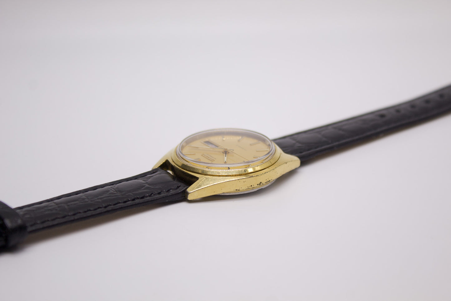 [Serviced] 1974 Seiko Automatic Gold Straight Grain Dial Men's Wrist-Watch