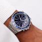 2010 Seiko Quartz Chronograph Marine Blue Dial Men's Wrist-Watch