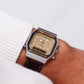 1982 Pulsar Quartz Ana-Digi Straight Grain Golden Dial Men's Wrist-Watch