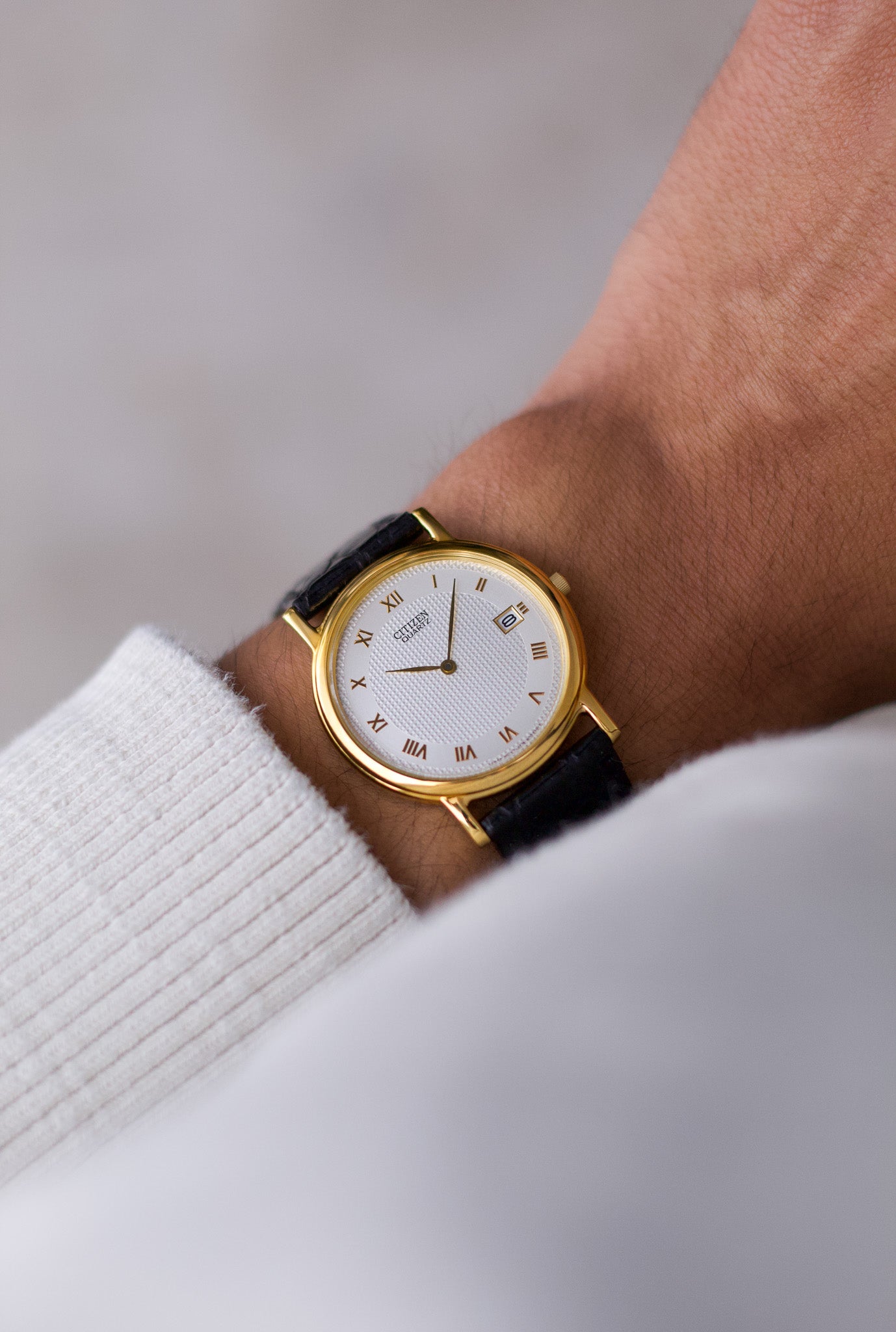 New Old Stock] 1990s Citizen Guilloché Dial Men's Dress