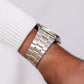 [Near Mint] 2000s Pulsar Quartz Inky Black Dial Two Tone Men's Wrist Watch