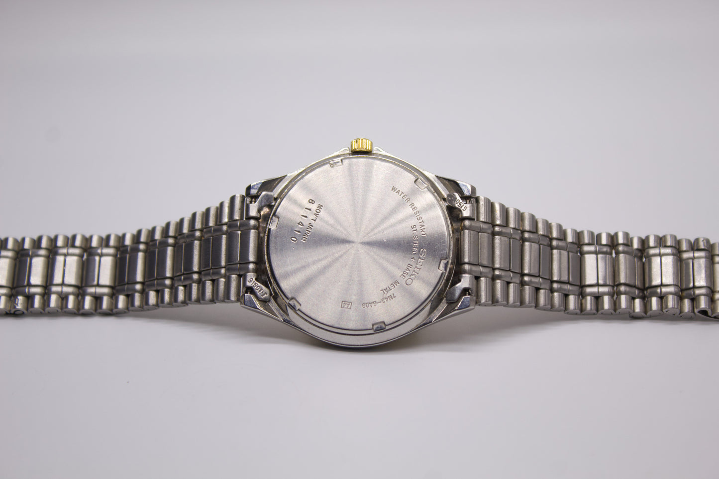 1998 Seiko Two Tone Quartz Sunburst Gray Dial Men's Wrist-Watch