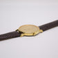 1995 Pulsar Quartz Straight Grain Golden Dial Men's Wrist-Watch W/Box