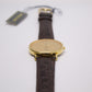 1995 Pulsar Quartz Straight Grain Golden Dial Men's Wrist-Watch W/Box