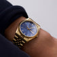 1994 Pulsar Quartz Blue Dial 'Baby Day-Date Men's Two Tone Wrist-Watch