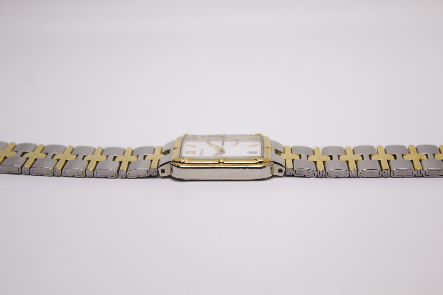 1998 Pulsar Quartz Stark White Dial Two Tone Men's Wrist-Watch W/Box