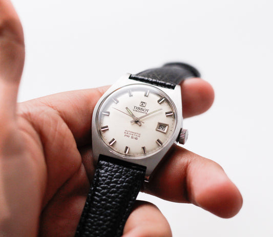 [Serviced] 1970s Tissot Visodate Automatic Silver Sunburst Dial Men's Wrist-Watch