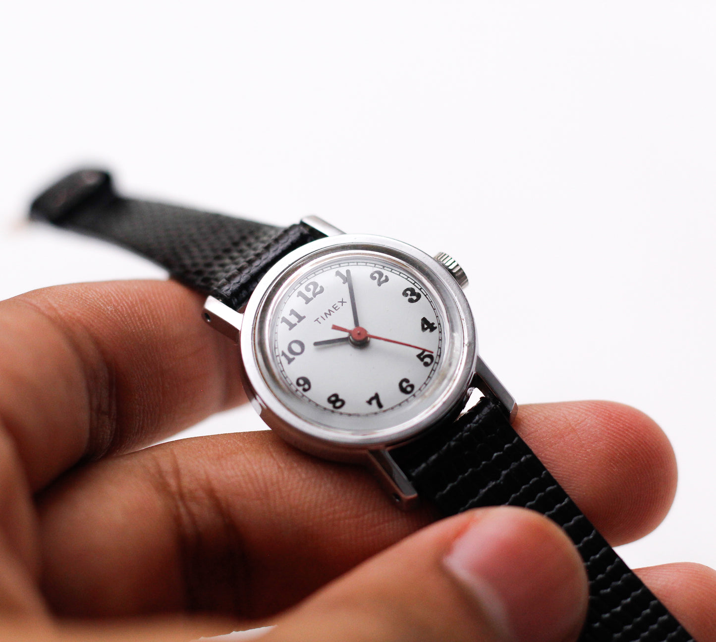 1970s Timex Mechanical White Arabic Dial Ladies' Wrist-Watch