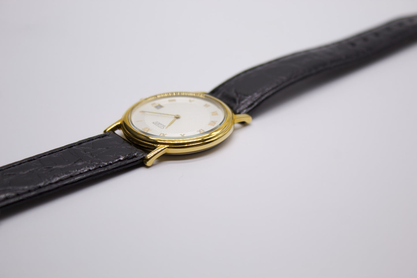 [New Old Stock] 1990s Citizen Guilloché Dial Men's Dress Watch