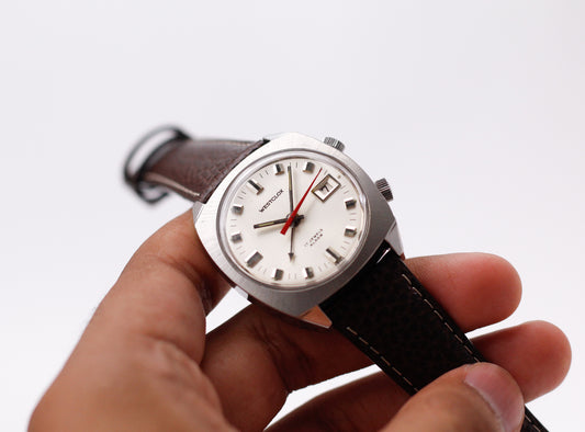 [Near Mint] 1960s Westclox Mechanical Alarm-Date Men's Wrist-Watch
