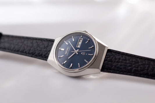 1976 Seiko King Quartz Marine Blue Sunburst Dial Men's Wrist-Watch