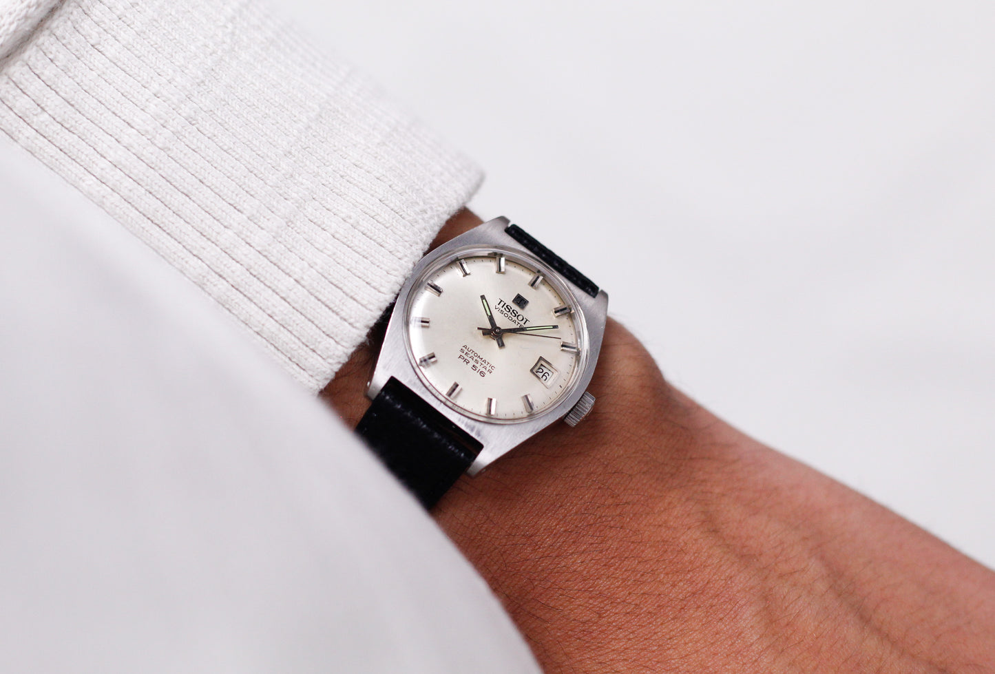 [Serviced] 1970s Tissot Visodate Automatic Silver Sunburst Dial Men's Wrist-Watch