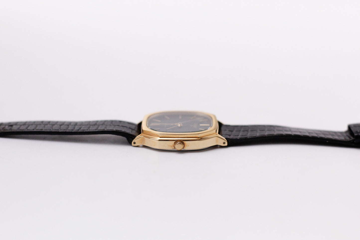 [Near Mint] 1980 Pulsar Quartz 'Octagon' Inky Black Dial Men's Wrist-Watch