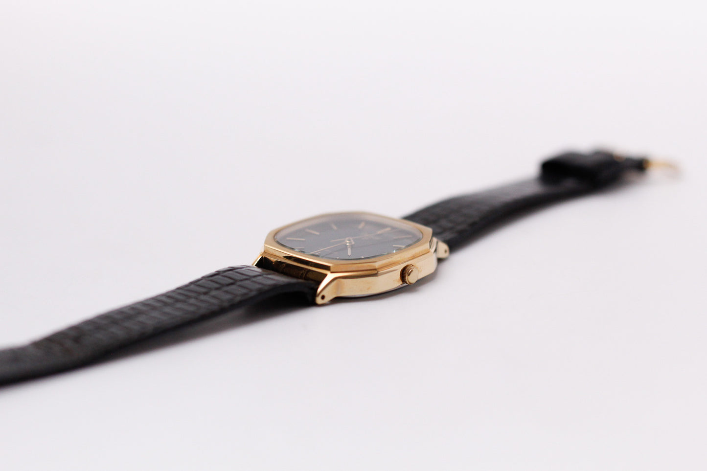 [Near Mint] 1980 Pulsar Quartz 'Octagon' Inky Black Dial Men's Wrist-Watch