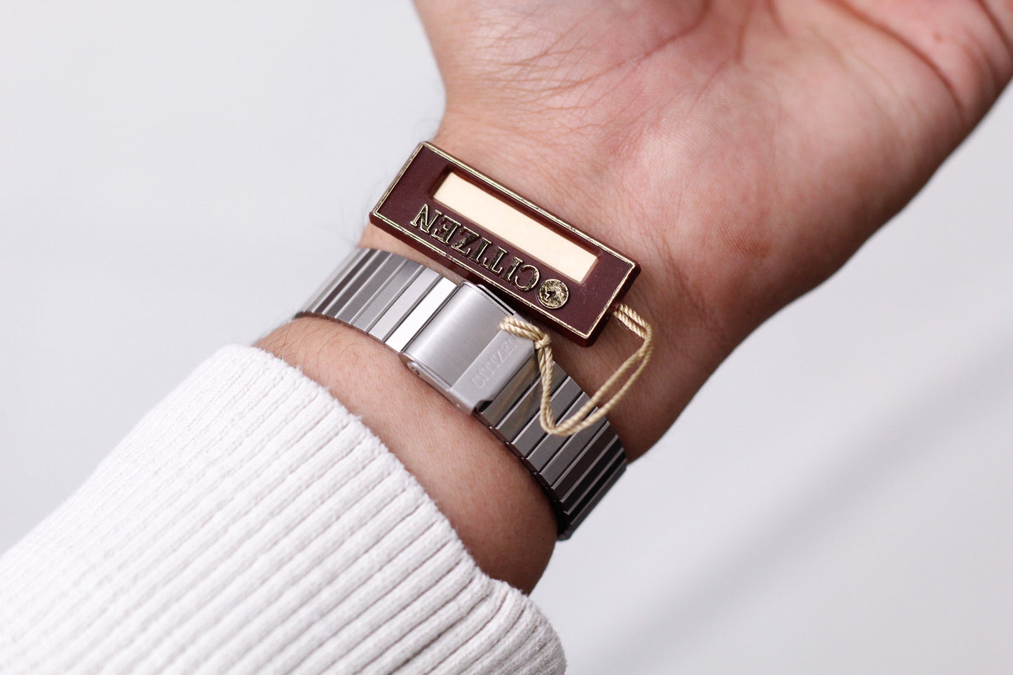 1995 Citizen Quartz Straight Grain Golden Dial Two Tone Men's Wrist-Watch