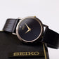 [New Old Stock] 1997 Seiko Quartz Inky Black Dial Men's Wrist-Watch Full-Set