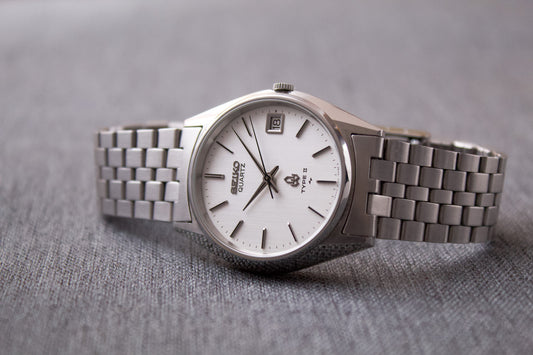 1980 Seiko Type II Straight Grain Silver Dial Men's Wrist-Watch